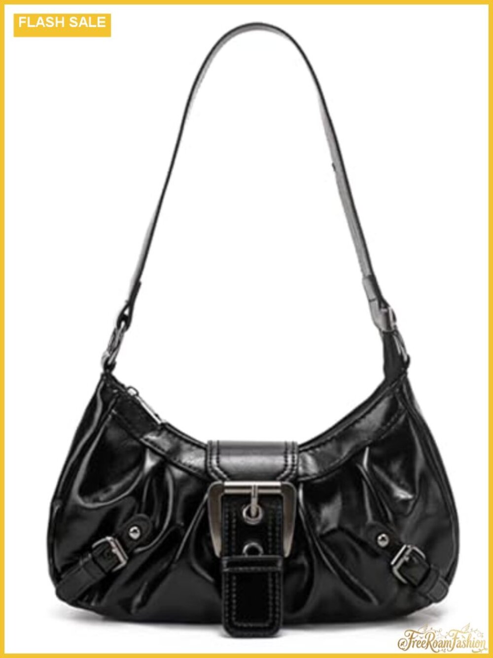 Y2K Faux Leather Hobo Shoulder Bag Punk Top Handle Purse Women